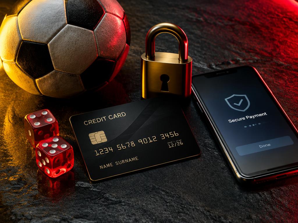 Sichere Zahlung mit Karte, Schloss und Smartphone
