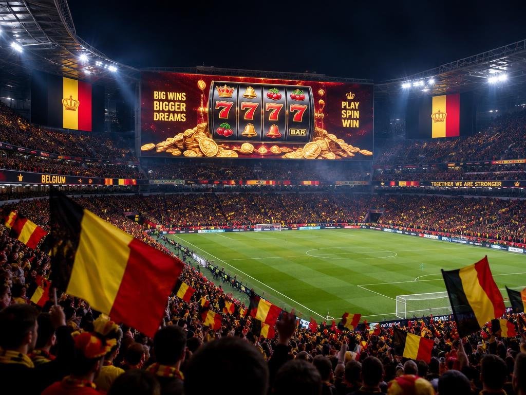 Fußballstadion mit belgischen Fans